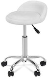 Adjustable Hydraulic Rolling Swivel Salon Stool Chair Tattoo Massage Facial Spa Stool Chair with Back Rest (PU Leather Cushion) (1PCS)