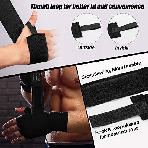 Liberlupus Boxing Hand Wraps for Men & Women, 120 & 180 Inches Wraps for Boxing Gloves, Handwraps with Hand & Wrist Support for Boxing Kickboxing Muay Thai MMA