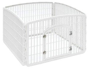 IRIS 24'' Exercise 4-Panel Pet Playpen with Door, Pearl White by IRIS USA, Inc.
