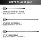 Upgraded Meat Injector Kit, Premium Medical Grade Stainless Steel Meat Syringe Kit with Marinade Needles, Spare O-Rings, Cleaning Brushes & Free Basting Brush - Great Tender, Juicy, Melt in your Mouth