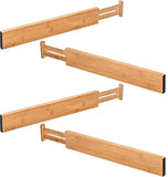 TILEMALL Bamboo Kitchen Drawer Dividers Drawer Organizers Expandable Drawer Dividers Wood Desk Drawer Organizers, Tray Organizer for Kitchen, Baby Drawer, Bathroom, Bedroom, Office or Dresser