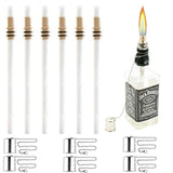 OEXEO Tiki Torch Kit,Torch Wicks and Brass Wick Mount, Table Top Torch Lantern Kit (6PCS)