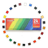 DUGATO Watercolor Paint, Set of 24 Assorted Vibrant Colors (in Tin Box) with Water Brush Pen for Artists, Art Painting, Ideal for Watercolor Techniques