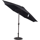 Sundale Outdoor 9 Feet Aluminum Market Umbrella Table Umbrella with Crank and Push Button Tilt for Patio, Garden, Deck, Backyard, Pool, 8 Fiberglass Ribs, 100% Polyester Canopy (Black)