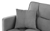 DIVANO ROMA FURNITURE Modern Plush Tufted Velvet Splitback Living Room Futon (Dark Grey)