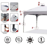 ABCCANOPY Canopy Tent 10 x 10 Pop-Up Commercial Canopy Instant Shelter Tents Popup Outdoor Portable Shade with Wheeled Carry Bag Bonus 4 x Weight Bags, 4 x Ropes& 4 x Stakes, Red