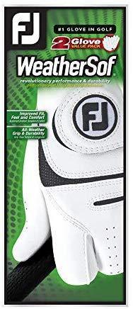 FootJoy Men's WeatherSof Golf Gloves, Pack of 2 (White)