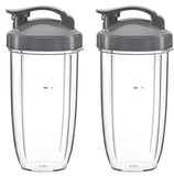 NutriBullet 24oz 2 Cup Set Nutri-Bullet 24oz Cups + Flip Top Lid Replacement Set By Harrison & Cody