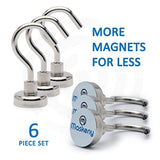 Maskeny 40 LB Magnetic Hooks Strong Neodymium Heavy Duty for Cruise, Kitchen Organization and Indoor/ Outdoor Storage Hanging - Bonus Push Pins Refrigerator Magnet