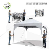 ABCCANOPY Canopy Tent 10 x 10 Pop-Up Commercial Canopy Instant Shelter Tents Popup Outdoor Portable Shade with Wheeled Carry Bag Bonus 4 x Weight Bags, 4 x Ropes& 4 x Stakes, Red