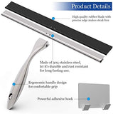 Quntis Stainless Steel Squeegee for Shower Doors, All-Purpose Shower Squeegee for Bathroom, Window and Car Glass, 14 Inches