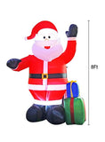 BIGJOYS 8 Ft Inflatable Portable Christmas Santa Claus Xmas Indoor Outdoor Lawn Yard Decoration Place Box Beside Foot