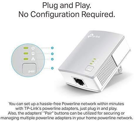 TP-Link AV600 Powerline Ethernet Adapter - Plug&Play, Power Saving, Nano Powerline Adapter(TL-PA4010 KIT)