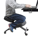 Ergonomic Kneeling Chair Home Office Chairs Thick Cushion Pad Flexible Seating Rolling Adjustable Work Desk Stool Improve Posture Now & Neck Pain - Comfortable Knees and Straight Back