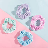 Whaline Macaron Theme Hair Scrunchies, Ice Cream Color Elastic Scrunchy Bobbles Velvet Hair Bands Soft Hair Ties Hair Accessories for Women Kids Girls (12 Colors)