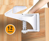 Cabinet Locks Child Safety Latches - 12 Pack Baby Proofing Cabinets Lock and Drawers Latch Invisible Design,Easy Adhesive,No Tools or Drilling Needed for Drawers,Cabinets,Closets