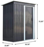 DOIT 5'x3'x6' Outdoor Metal Garden Storage Shed,Outdoor Tool House Heavy Duty Sliding Door