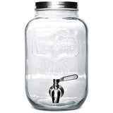 1 Gallon Glass Beverage Dispenser with Metal Spigot - Yorkshire Mason Jar Glassware with Wide Mouth Metal Lid - Great for Iced Tea, Kombucha Fermenting, Juice, Beer, Wine and Liquor