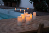 Set of 6 Outdoor 3x6 Waterproof Resin Candles with Timer and Remote and C Batteries Included