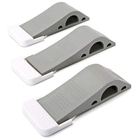 Decorative Door Stopper with Free Bonus Holders, Rubber Door Stop Works on All Floor Surfaces, Fixed the Door (3Pcs, Gray)
