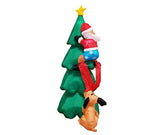 6 Foot Inflatable Christmas Santa Claus Climbing on Christmas Tree Chased by Dog Decoration