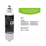 HiWater LT700P Refrigerator Water Filter Compatible for LG LT700P KENMORE 469690 Water Sentinel WSL-3, WLF-01 for 1 pack