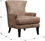 Emerald Home Furnishings Nola Brown Accent Chair with Faux Suede Upholstery And Nailhead Trim