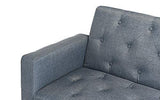 Modern Tufted Bonded Leather Sleeper Futon Sofa with Nailhead Trim in White, Black (Black)