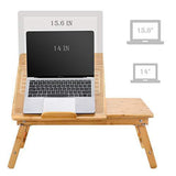 Laptop Desk Nnewvante Adjustable Laptop Desk Table Bamboo Foldable Breakfast Serving Bed Tray w' Drawer by NNEWVANTE