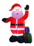 BIGJOYS 8 Ft Inflatable Portable Christmas Santa Claus Xmas Indoor Outdoor Lawn Yard Decoration Place Box Beside Foot