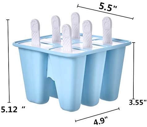 Goging Popsicle Mould，Popsicle Molds 6 Pieces Silicone Ice Pop Molds BPA Free Popsicle Mold Reusable Easy Release Ice Pop Make (Green)