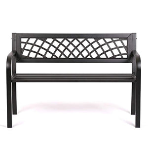 Patio Park Garden Bench Porch Path Chair Outdoor Deck Steel Frame New by FDW