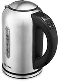 Gourmia GDK260 Digital Electric Kettle -Rotates 360° -Cordless - Variable Temperature Control & Display Handle - Fast Boil - Clear Water Gauge -Keep Warm Setting -1.7L -1500W - Stainless Steel