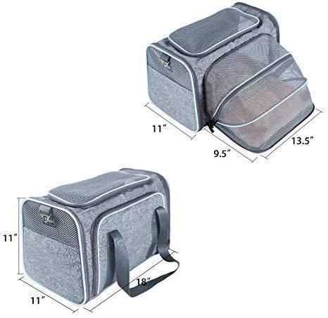 Airline Approved Cat Carrier – KiddyWoof Small Pet Carrier Travel Dog Purse Bag, Portable Soft Sided Cat Carrier with Two Side Expandable for Little Animals, Rabbit, Kitties, Kitten and Puppy