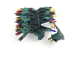 Sienna 100 Multi Colored Twinkle Christmas Lights on Green Wire, 20.6 Lighted Length, Indoor/Outdoor