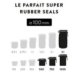 Rubber Le Parfait Glass Canning Jar 100mm Replacement Gaskets for 3 L Super Jars & 1000g Terrine Jars (Large Size) - Pack of 12