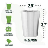 Better For Your - Small Tumbler Cups Stainless Steel Double Wall - 8oz (250ml) - Set of 3