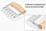 Aoucor Meat Shredder Bear Claws BBQ Stainless Steel Handheld Forks, Kitchen Tool for Shredding, Pulling, Handing, Lifting & Serving Pork, Turkey, Chicken, Brisket - Set of 2