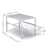 Simple Trending Under Sink Cabinet Organizer with Sliding Storage Drawer, Desktop Organizer for Kitchen Bathroom Office, Stackable, Chrome