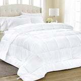 Equinox All-Season White Quilted Comforter - Goose Down Alternative Queen Comforter - Duvet Insert Set - Machine Washable - Hypoallergenic - Plush Microfiber Fill (350 GSM)