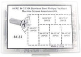 HVAZI #2-56 UNC Stainless Steel Phillips Flat Head Machine Screws Nuts Assortment Kit