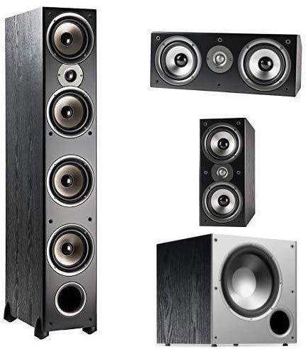 Polk Audio Monitor 70 Series II Tower Speaker (Black, Single) for Multichannel Home Theater | 1" Tweeter, (4) 6.5" Woofers | Bi-wire & Bi-amp