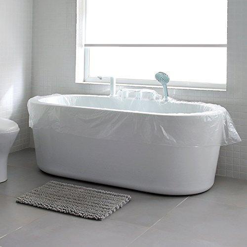 8 Pack Ultra Large Disposable Plastic Bathtub Bag Cover Liner for Salon, Household and Hotel Bath Tubs - 86 x 47 inches