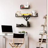 BAYKA Floating Shelves Wall Mounted, Rustic Wood Wall Shelves Set of 3 for Bedroom, Bathroom, Living Room, Kitchen