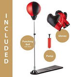 Tech Tools Punching Reflex Boxing Bag with Stand, Height Adjustable - Freestanding Punching Ball Speed Bag - Great for MMA Training, Stress Relief & Fitness