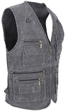 LUSI MADAM Mens Outdoor Vest Multi-Pockets Casual Vest for Work Fishing Photography Journalist