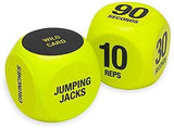 SPRI Exercise Dice (6-Sided) - Game for Group Fitness & Exercise Classes - Includes Push Ups, Squats, Lunges, Jumping Jacks, Crunches & Wildcard (Includes Carrying Bag)