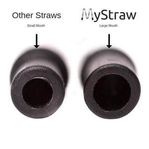 he Original MyStraw Folding Drinking Stainless Steel Metal Straw | Collapsible Reusable-Medical Food Grade | Portable with Case Keychain Cleaning Brush | Wide Mouth (Black Sand)