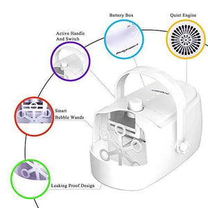Kiddosland Bubble Machine for Kids Adults New Type Automatic Bubble Blower with high Out Put 2000+ Bubbles Portable Bubbles Maker for Wedding Party Outdoor Funs Best Gift for Festivals