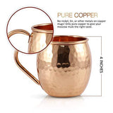Kitchen Science Moscow Mule Copper Mugs - 16 Ounce, Set of 8